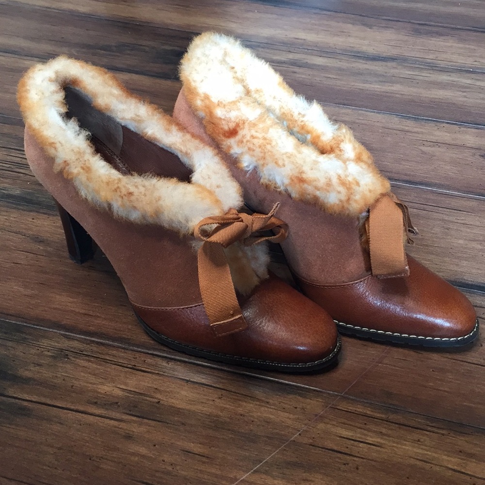 Matisse brown heels with faux trim size 7